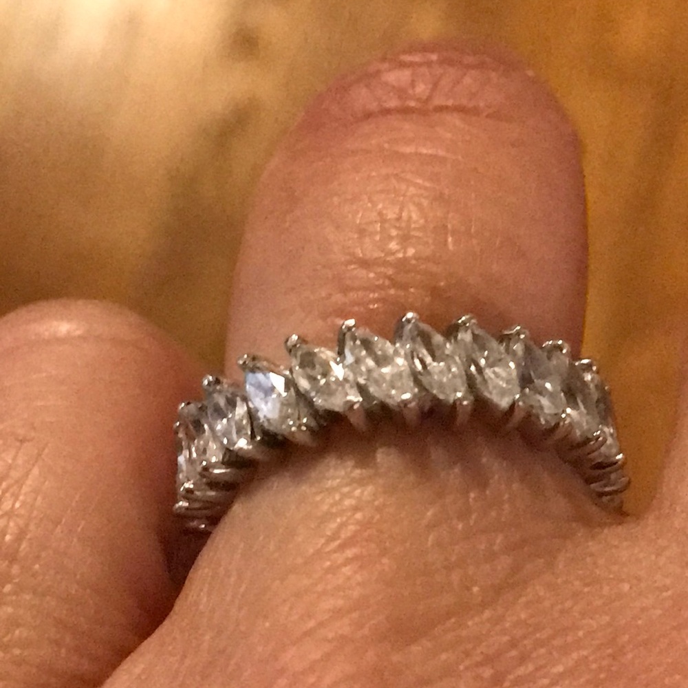 CRISLU STERLING PLATINUM CZ ETERNITY BAND Size 7